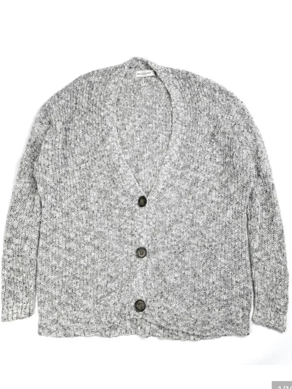 ABERCROMBIE & FITCH Gray Oversized Button Down Grandpa Cardigan Sweater size XS
